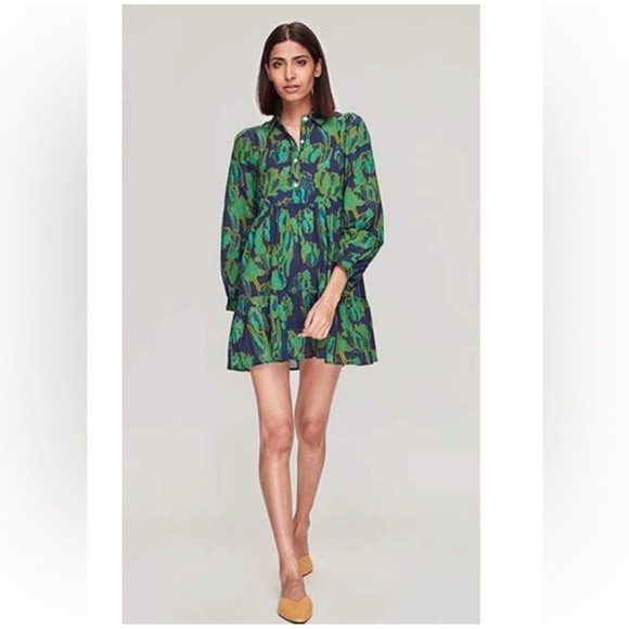 NWT Tuckernuck Ro's Garden Romy Mini Dress Size XS Green Blue Floral